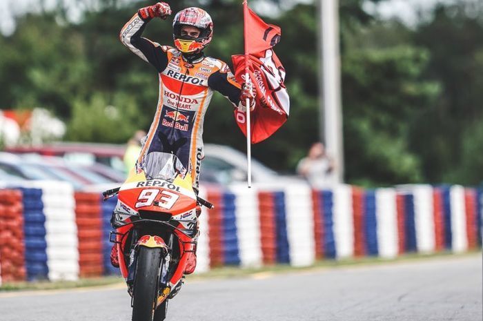 Marc Marquez memberikan tanggapannya usai berhasil meraih kemenangan dominan di MotoGP Ceko