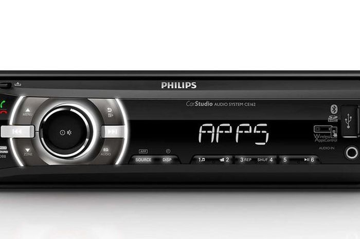 Ilustrasi head unit single DIN Philips CE-162