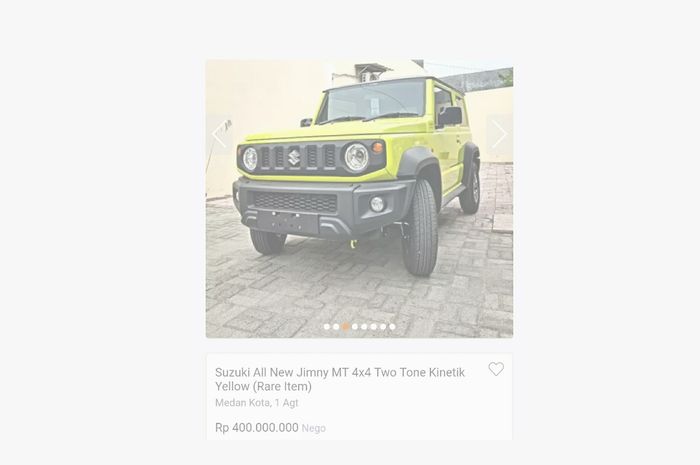 Jimny Anyar yang dijual  di salah satu situs jual beli mobil bekas.