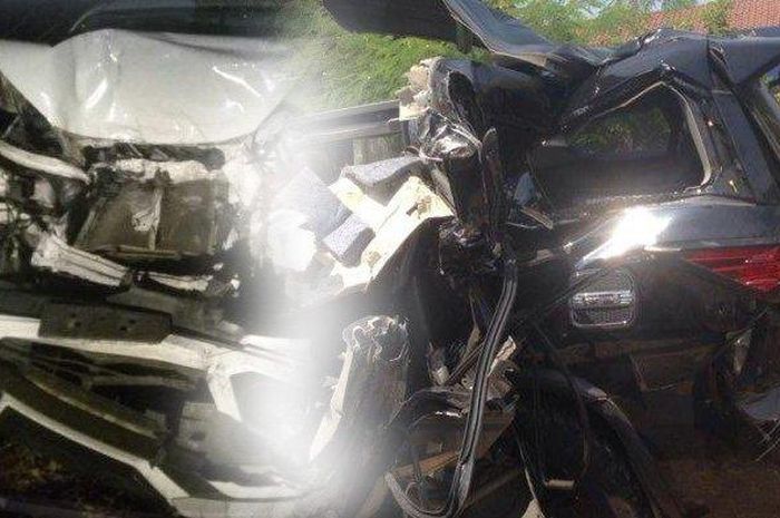 Toyota Fortuner anak Bupati Bengkulu Tengah mengalami kecelakaan di tol Purbaleunyi