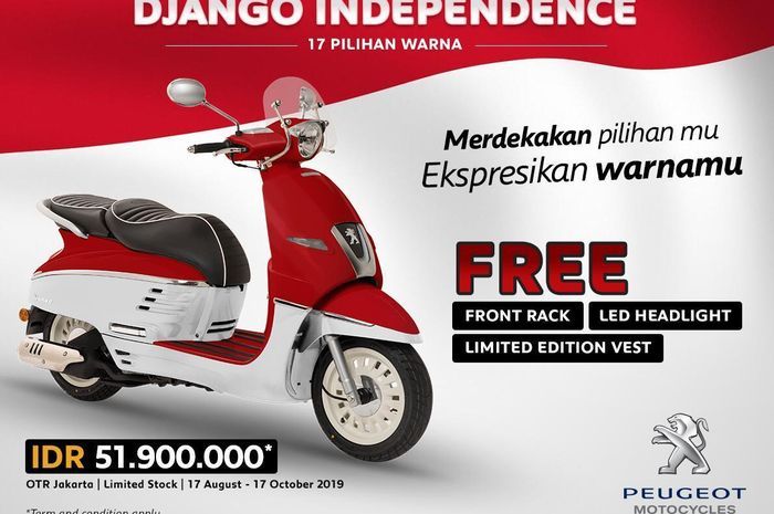 Peugeot Django Ada Edisi Merdeka, 17 Warna Bisa Dipilih