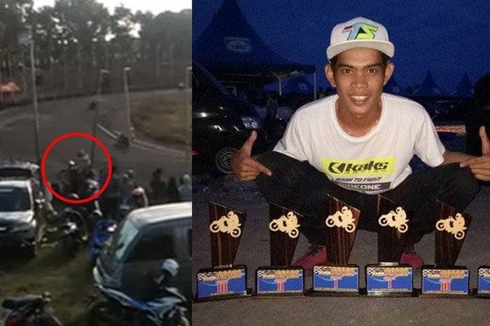Pembalap asal Donggala, Dhandy Latif, meninggal dunia setelah mengalami kecelakaan maut di Road Race Sidrap, Sulawesi Selatan