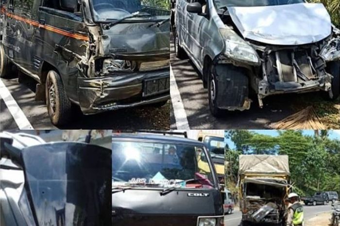 Kecelakaan beruntun akibat truk tronton Mitsubishi Fuso mengalami rem blong