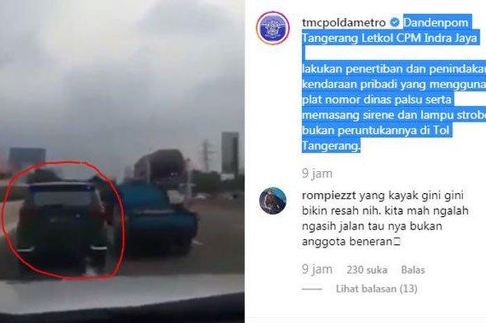 Pakai pelat nomor TNI palsu, Kijang Innova lengkap dengan stobo dan sirine diamankan Dandenpom Tangerang