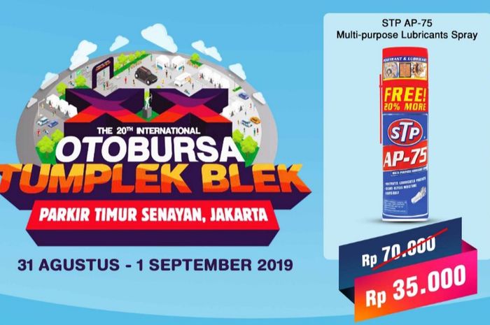 Promo STP AP-75 selama Otobursa Tumplek Blek 2019