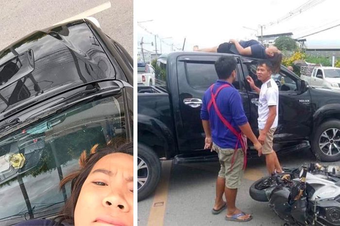 Selfie di atap Toyota Hilux