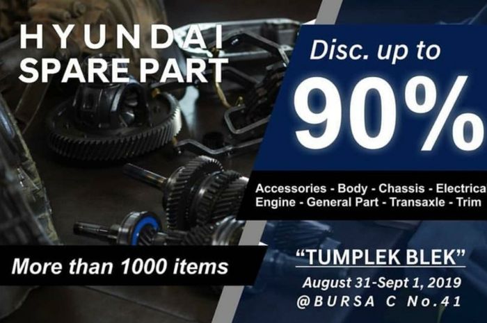 Hyundai siap umbar promo menarik untuk pembelian sparepart orisinil di Otobursa Tumplek Blek 2019.