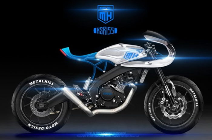 Modifikasi digital Yamaha XSR155 berkonsep cafe racer