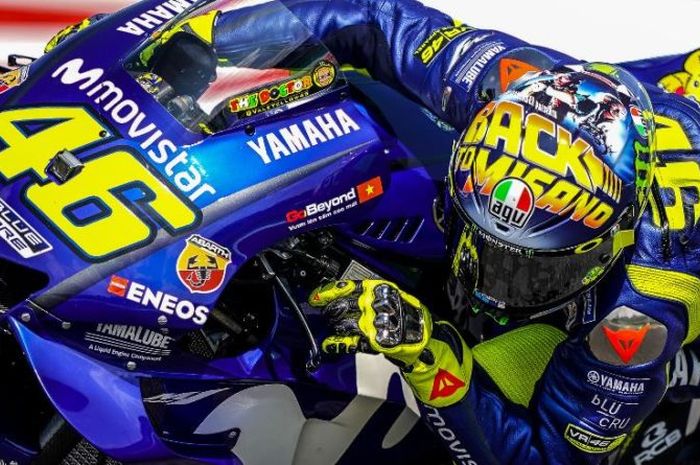 Livery helm spesial milik Valentino Rossi di MotoGP San Marino 2018