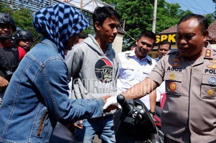 Honda BeAT milik Jamaali yang sempat dicuri  berhasil ditemukan dan dikembalikan oleh Satreskrim Polres Pasuruan, Rabu (11/9/2019).
