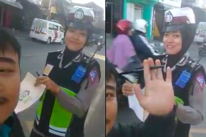 Pemuda ini ditilang polisi senang bukan kepalang