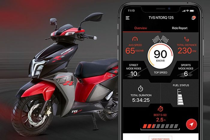 Aplikasi TVS Ntorq 125 termasuk canggih