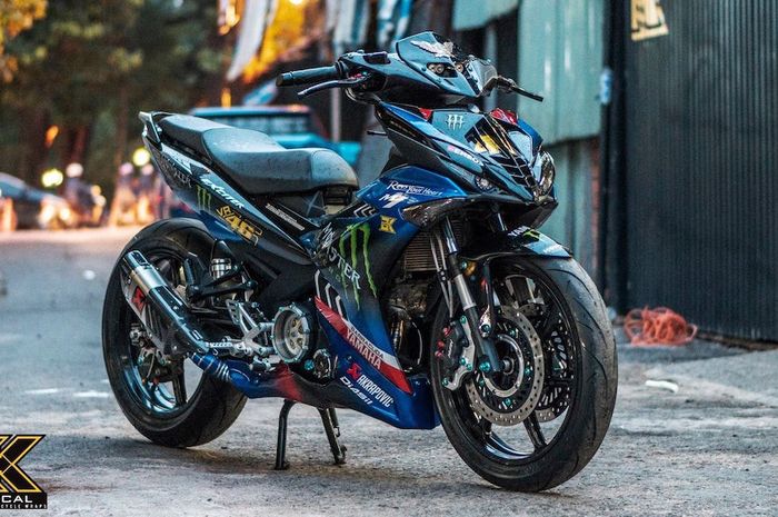 Modifikasi Yamaha MX King 150 sangar plus berlivery Monster Energy Yamaha MotoGP 