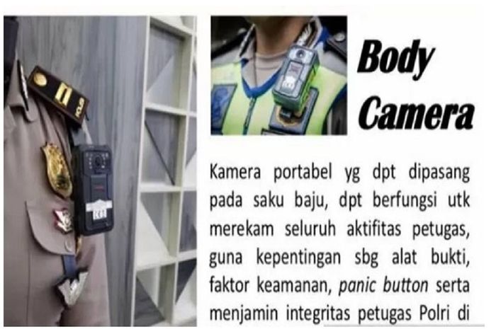 Body Camera alat pelindung polisi lalu lintas