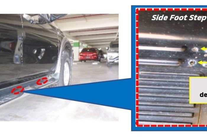 Recall komponen side foot step Mitsubishi Triton Exceed