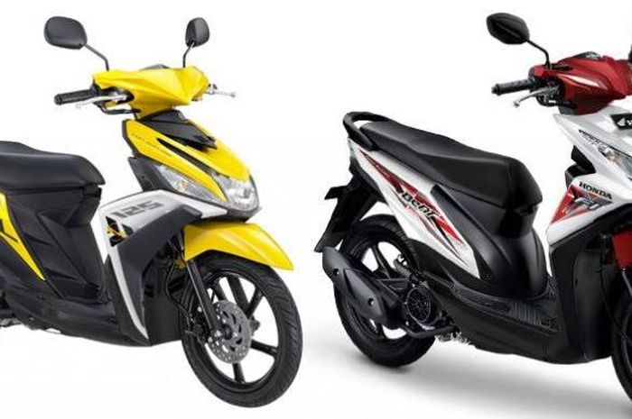 Ilustrasi Yamaha Mio dan Honda BeAt