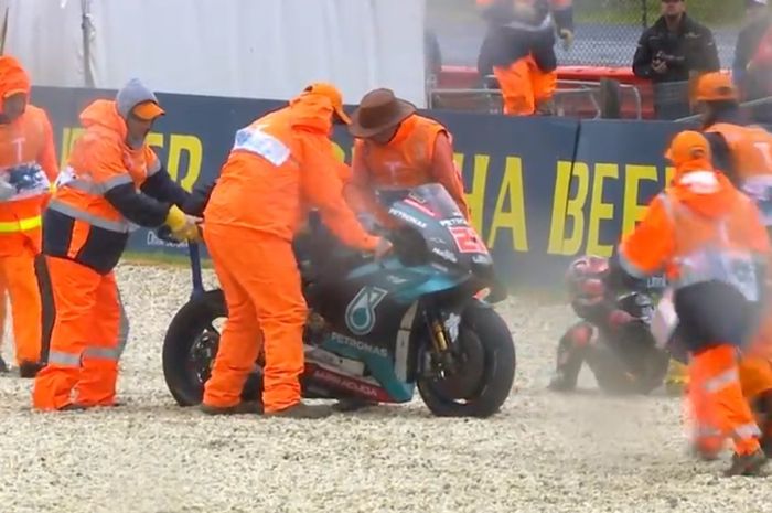 Fabio Quartararo crash di FP1 MotoGP Australia