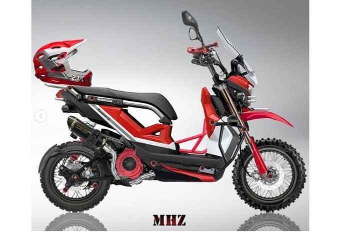 Modifikasi digital Honda Zoomer-X ala motocross