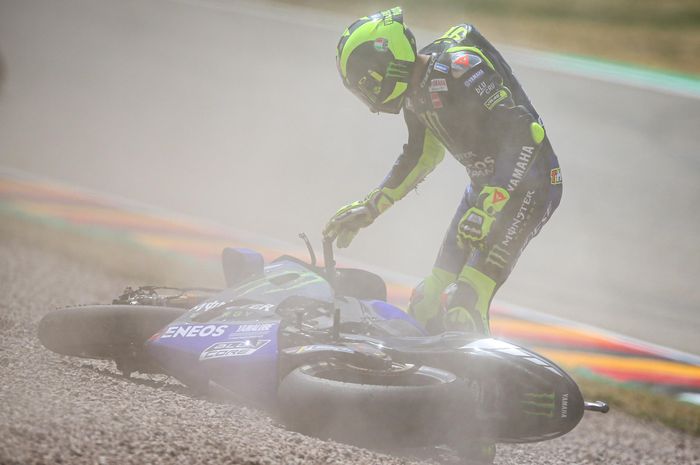 Valentino Rossi ketika berlaga di MotoGP Jerman 2019