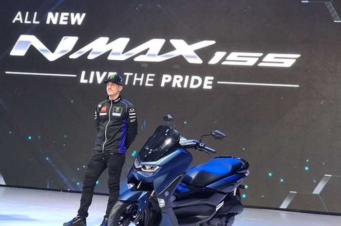 Maverick Vinales perkenalkan Yamaha All New NMAX 155 di Jakarta (2/12) tanpa Valentino Rossi menemani