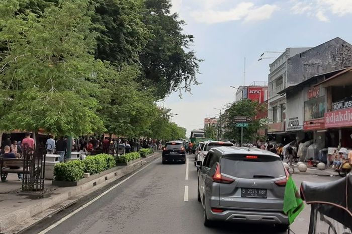 Ilustrasi kondisi jalan di Malioboro, Yogyakarta