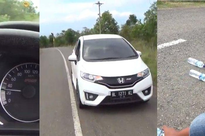 Honda Jazz RS berjalan sendiri dalam kondisi mesin mati