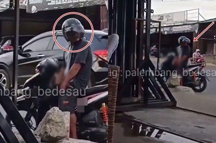 Pelaku teror pamer alat kelamin di Demang Lebar Daun palembang, tetap santai meski direkam warga!