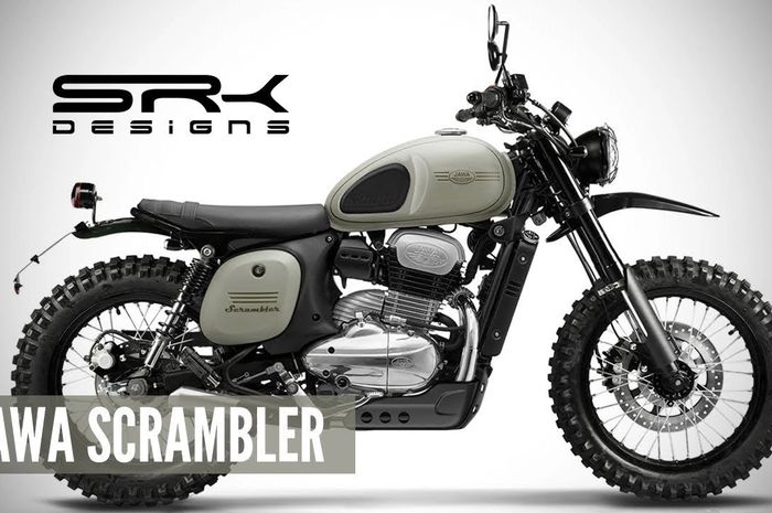 Modifikasi Digital Jawa Forty Two scrambler