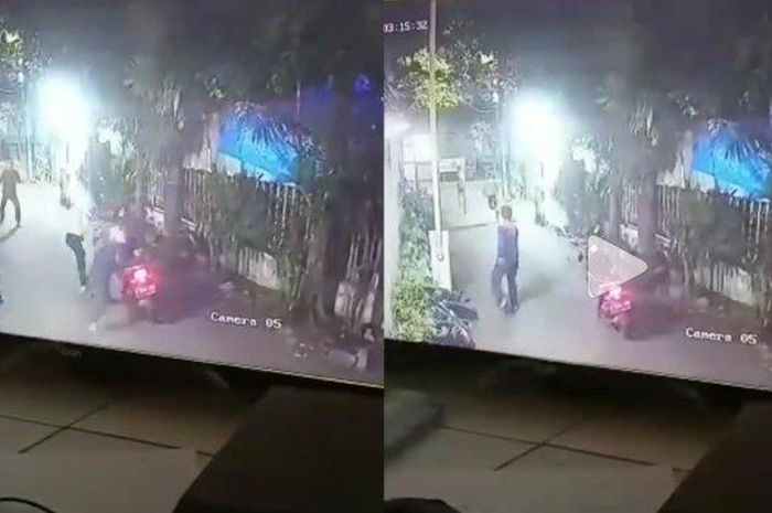 Detik-detik satpam dibacok perampok di Kompleks TNI AL Radio Dalam, Kebayoran Lama, Jakarta Selatan pada Selasa (14/1/2020) 