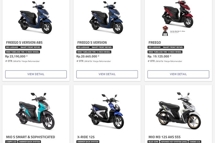 Varian skutik Yamaha 125 cc.