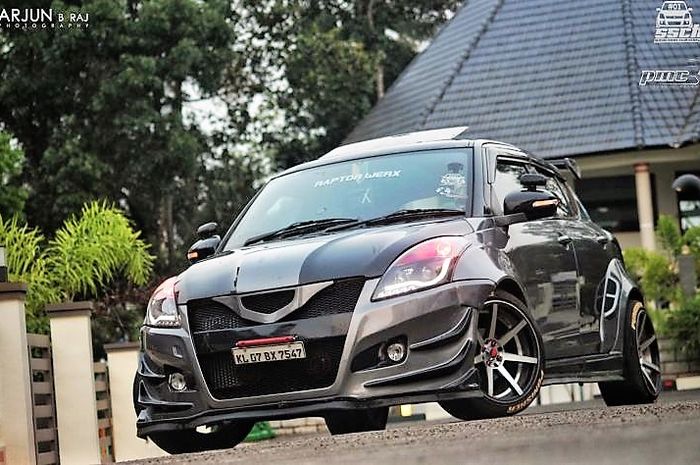 Modifikasi Suzuki Swift lawas dengan tampilan sangar