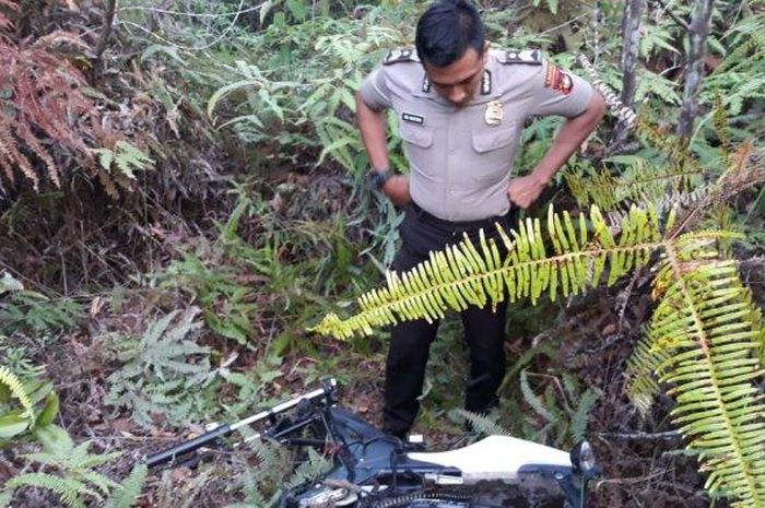 Penemuan kerangka sepeda motor dengan nomor rangka MH1KC4119DKO30696, Jumat (7/2/2020).