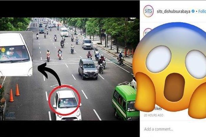 Postingan pelanggaran lalu lintas yang diposting di akun SITS Surabaya (SITS Surabaya)