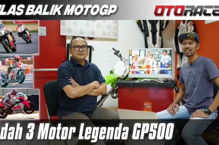 Joni Lono Mulia (kiri) dan Eka Budhiansyah bahas perkembangan motor-motor legenda GP500 era 90-an