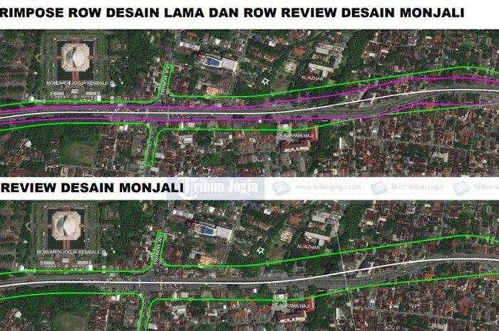 Penampakan rencana jalan Tol Yogyakarta-Solo yang melewati simpang Monjali