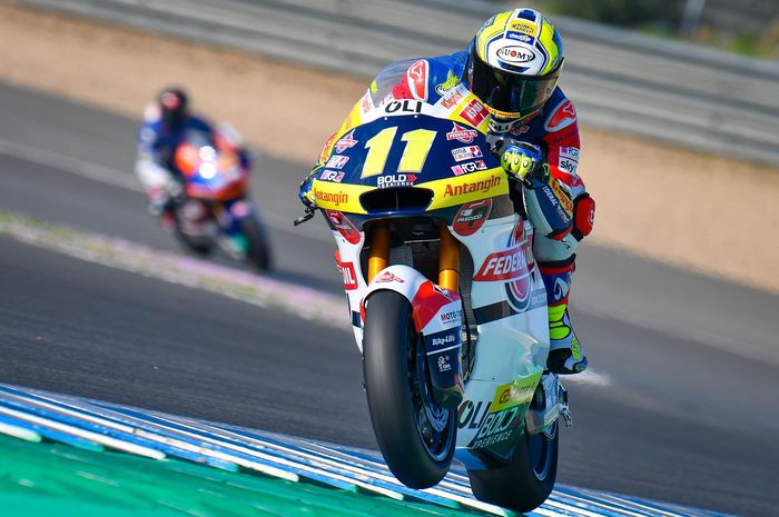 Nicolo Bulega bersama tim Federal Oil Gresini Moto2 berhasil raih posisi tiga pembalap tercepat di tes Moto2 Jerez (19-21/2)