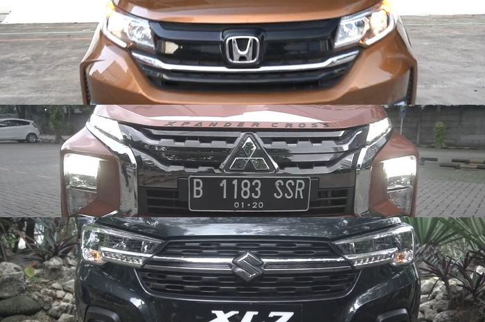 komparasi tiga crossover yaitu Honda BR-V, Mitsubishi Xpander Cross dan Suzuki XL7