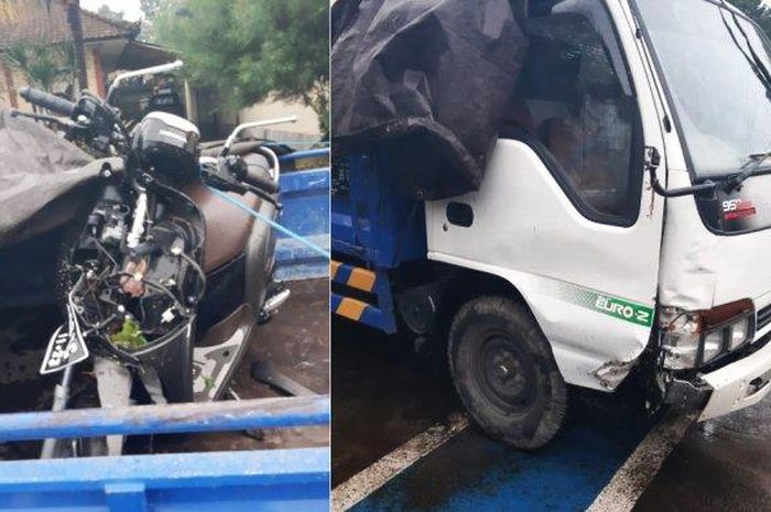 Honda Scoopy ringsek hantam truk, seorang pelajar tewas