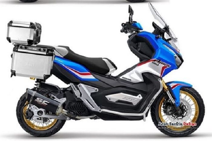 Honda ADV 150 terasa mirip Africa Twin, lengkap dengan box turing