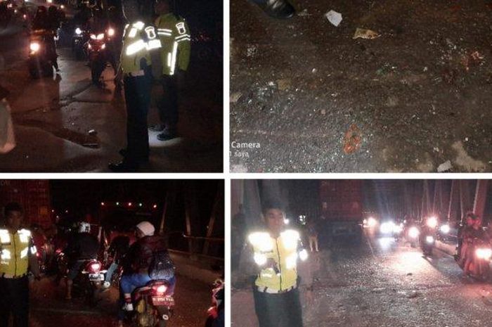 TKP Kecelakaan lalu lintas terjadi di Jalan Raya Sadang-Subang, Purwakarta, Rabu (11/3/2020) malam.  