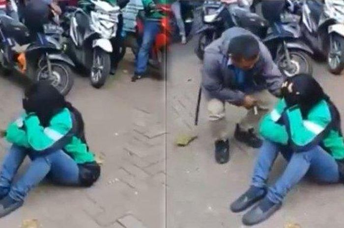 Seorang driver ojol wanita lemas mendapati motor raib saat ambil orderan