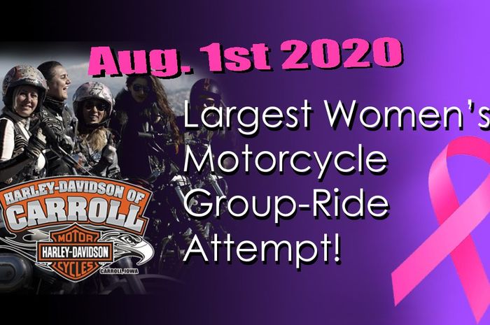 Harley-Davidson Caroll, Amerika Serikat ajak para rider wanita riding bersama dalam rangka pemecahan rekor dunia.