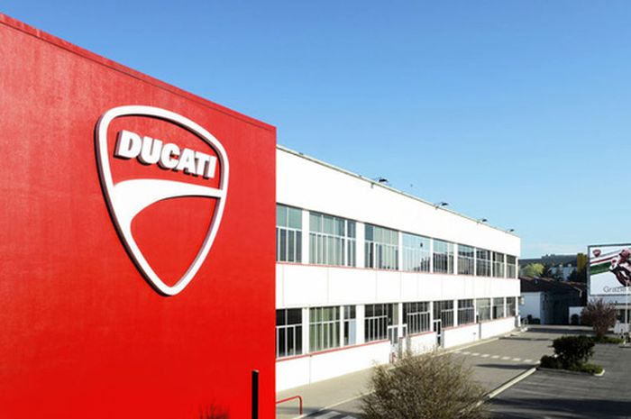 Suasana di pabrik Ducati di Italia yang tutup sementara gara-gara virus Corona