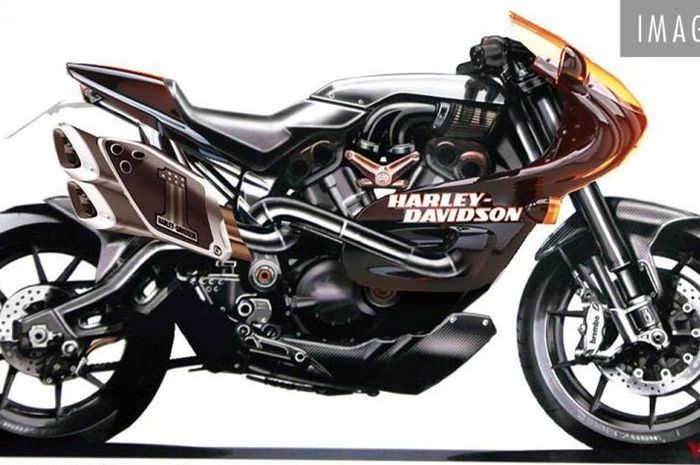 Sketsa motor sport fairing Harley-Davidson terbaru