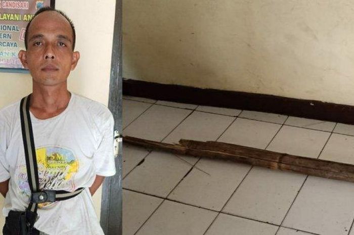 Imanuel Widi (41) warga Jalan Dr Wahidin Kelurahan Jatingaleh Kecamatan Candisari Semarang ditetapkan menjadi tersangka setelah melempar sebatang bambu ke motor yang dikendarai korban hingga menyebabkan korban tewas.  