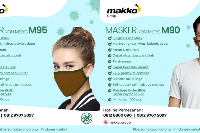 Kedua masker lansiran MAKKO Group.
