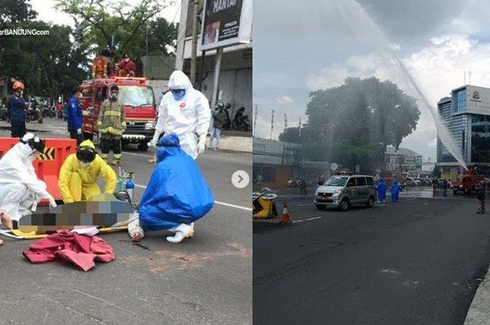 Di media sosial, viral sebuah video yang memperlihatkan orang tergeletak di Jalan Jakarta, Kota Bandung.