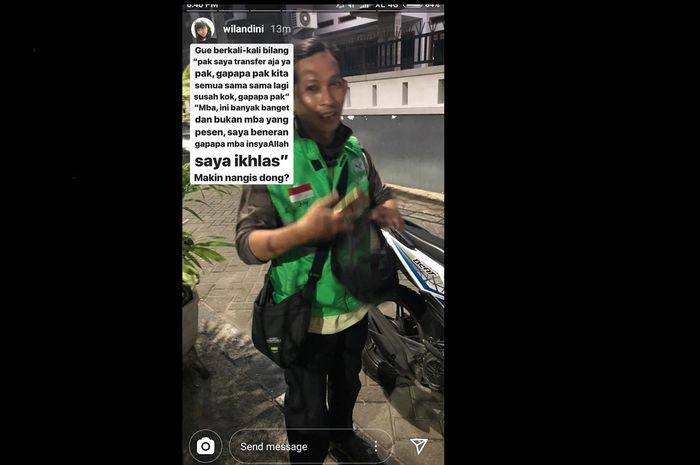 Unggahan Wilandini terkait serbuan order fiktif yang menimpa dirinya, Selasa (7/4/2020)