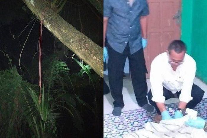Sopir taksi online ditemukan tewas gantung diri di pohon sengon di belakang rumahnya, Kecamatan Cikarang Timur, Kabupaten Bekasi, Senin (6/4/2020) malam. 