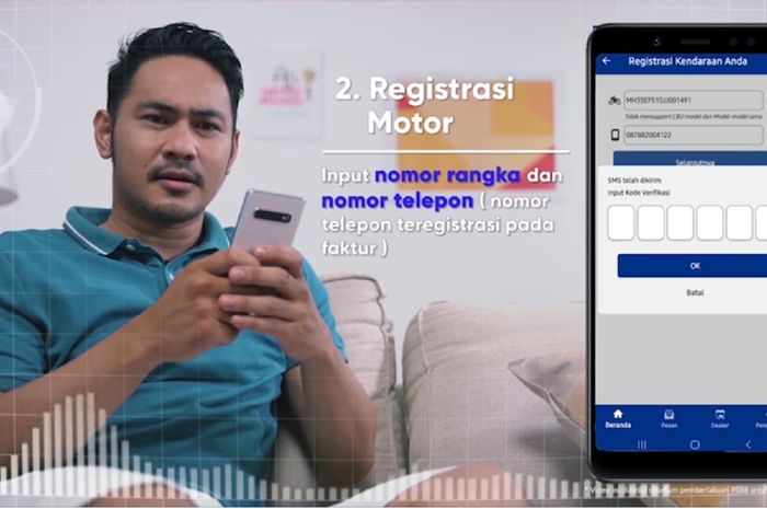 Mendaftarkan kendaraan harus menggunakan nomor telepon yang terdaftar di faktur
